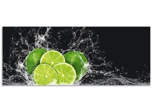 4062144467619 - Küchenrückwand ARTLAND Limone mit Spritzwasser Spritzschutzwände Gr B H 140 cm x 55 cm grün Küchendekoration Alu Spritzschutz mit Klebeband einfache Montage