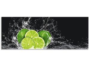 4062144467657 - Küchenrückwand ARTLAND Limone mit Spritzwasser Spritzschutzwände Gr B H 150 cm x 55 cm grün Küchendekoration Alu Spritzschutz mit Klebeband einfache Montage