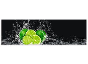 4062144467725 - Küchenrückwand ARTLAND Limone mit Spritzwasser Spritzschutzwände Gr B H 170 cm x 50 cm grün Küchendekoration Alu Spritzschutz mit Klebeband einfache Montage