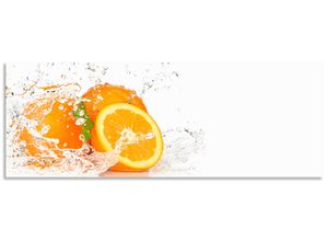 4062144468449 - Küchenrückwand ARTLAND Orange mit Spritzwasser Spritzschutzwände Gr B H 140 cm x 50 cm orange Küchendekoration Alu Spritzschutz mit Klebeband einfache Montage