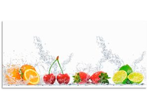 4062144468845 - Küchenrückwand ARTLAND Fruchtig erfrischend gesund Fruchtmix Spritzschutzwände Gr B H 130 cm x 60 cm bunt Küchendekoration Alu Spritzschutz mit Klebeband einfache Montage