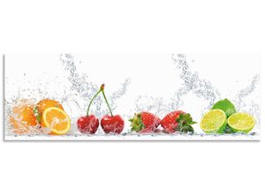 4062144468906 - Küchenrückwand ARTLAND Fruchtig erfrischend gesund Fruchtmix Spritzschutzwände Gr B H 150 cm x 50 cm bunt Küchendekoration Alu Spritzschutz mit Klebeband einfache Montage