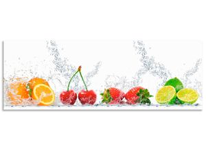 4062144468951 - Küchenrückwand ARTLAND Fruchtig erfrischend gesund Fruchtmix Spritzschutzwände Gr B H 160 cm x 55 cm bunt Küchendekoration Alu Spritzschutz mit Klebeband einfache Montage