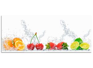 4062144468975 - Küchenrückwand ARTLAND Fruchtig erfrischend gesund Fruchtmix Spritzschutzwände Gr B H 160 cm x 65 cm bunt Küchendekoration Alu Spritzschutz mit Klebeband einfache Montage