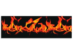 4062144470916 - Küchenrückwand ARTLAND Feuer 2 - Flammen Spritzschutzwände Gr B H 180 cm x 55 cm schwarz Küchendekoration Alu Spritzschutz mit Klebeband einfache Montage