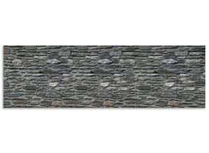 4062144471128 - Küchenrückwand ARTLAND Schiefermauer Spritzschutzwände Gr B H 180 cm x 55 cm grau Küchendekoration Alu Spritzschutz mit Klebeband einfache Montage