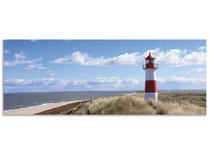 4062144475409 - Küchenrückwand ARTLAND Leuchtturm Sylt Spritzschutzwände Gr B H 150 cm x 55 cm blau Küchendekoration Alu Spritzschutz mit Klebeband einfache Montage