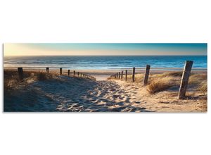 4062144476444 - Küchenrückwand ARTLAND Weg zum Nordseestrand Sonnenuntergang Spritzschutzwände Gr B H 150 cm x 50 cm beige (naturfarben) Küchendekoration Alu Spritzschutz mit Klebeband einfache Montage