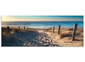 4062144476505 - Küchenrückwand ARTLAND Weg zum Nordseestrand Sonnenuntergang Spritzschutzwände Gr B H 160 cm x 60 cm beige (naturfarben) Küchendekoration Alu Spritzschutz mit Klebeband einfache Montage