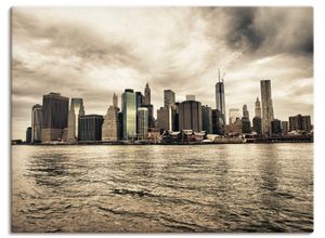 4062144534199 - Wandbild ARTLAND Lower Manhattan Skyline Bilder Gr B H 120 cm x 90 cm Leinwandbild Amerika Querformat 1 St beige (natur) Bild Metallbild Metallbilder Bilder als Alubild Leinwandbild Wandaufkleber oder Poster in versch Größen