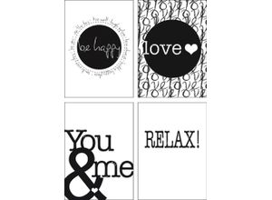 4062144538104 - Poster ARTLAND Fröhlich Liebe II Du & Ich Entspannen Bilder Gr B H 297 cm x 42 cm Poster Sprüche & Texte Hochformat 4 St schwarz Poster Bilder Poster Wandbild Bild Wandposter