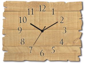 4062144605431 - Wanduhr ARTLAND Holzuhr hell Wanduhren Gr B H T 40 cm x 30 cm x 06 cm Funkuhr braun Wanduhren wahlweise mit Quarz- oder Funhuhrwerk lautlos ohne Tickgeräusche