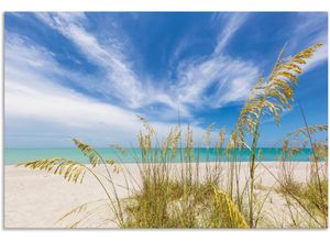 4062144614020 - Wandbild ARTLAND Himmlische Stille am Strand Bilder Gr B H 90 cm x 60 cm Alu-Dibond-Druck Strandbilder Querformat 1 St beige (naturfarben) Kunstdrucke als Alubild Leinwandbild Wandaufkleber oder Poster in versch Größen