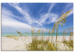 4062144614099 - Wandbild ARTLAND Himmlische Stille am Strand Bilder Gr B H 90 cm x 60 cm Leinwandbild Strandbilder Querformat 1 St beige (naturfarben) Kunstdrucke als Alubild Leinwandbild Wandaufkleber oder Poster in versch Größen