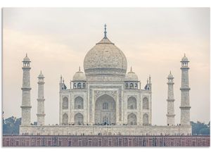 4062144623213 - Wandbild ARTLAND Taj Mahal Bilder Gr B H 120 cm x 80 cm Alu-Dibond-Druck Gebäude Querformat 1 St grau Kunstdrucke als Alubild Leinwandbild Wandaufkleber oder Poster in versch Größen