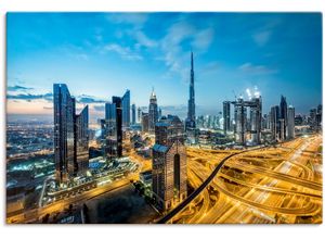 4062144628164 - Wandbild ARTLAND Dubai Bilder Gr B H 120 cm x 80 cm Leinwandbild Bilder von Asien Querformat 1 St blau Kunstdrucke als Alubild Leinwandbild Wandaufkleber oder Poster in versch Größen