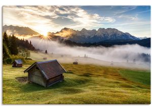 4062144644393 - Wandbild ARTLAND Herbst in Bayern Bilder Gr B H 90 cm x 60 cm Leinwandbild Berge & Alpenbilder Querformat 1 St beige (naturfarben) Kunstdrucke als Alubild Leinwandbild Wandaufkleber oder Poster in versch Größen