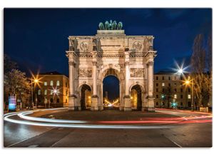 4062144645697 - Wandbild ARTLAND Siegestor München Deutschland Bilder Gr B H 90 cm x 60 cm Leinwandbild Elemente der Architektur Querformat 1 St braun Kunstdrucke als Alubild Leinwandbild Wandaufkleber oder Poster in versch Größen