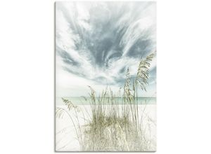 4062144650097 - Wandbild ARTLAND Himmlische Stille am Strand Vintage Bilder Gr B H 60 cm x 90 cm Leinwandbild Strandbilder Hochformat 1 St weiß Kunstdrucke als Alubild Leinwandbild Wandaufkleber oder Poster in versch Größen