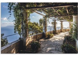 4062144661291 - Wandbild ARTLAND Garten der Villa San Michele auf Capri Bilder Gr B H 120 cm x 80 cm Alu-Dibond-Druck Gebäude Querformat 1 St grün Kunstdrucke als Alubild Leinwandbild Wandaufkleber oder Poster in versch Größen