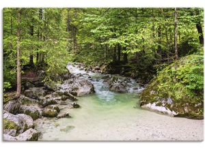 4062144671498 - Wandbild ARTLAND Ramsauer Ache im Zauberwald Bilder Gr B H 90 cm x 60 cm Leinwandbild Gewässer Querformat 1 St grün Kunstdrucke als Alubild Leinwandbild Wandaufkleber oder Poster in versch Größen