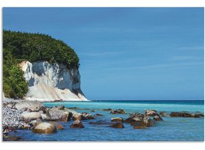 4062144673379 - Wandbild ARTLAND Kreidefelsen Ostseeküste Insel Rügen Bilder Gr B H 120 cm x 80 cm Alu-Dibond-Druck Felsen Querformat 1 St blau Kunstdrucke als Alubild Leinwandbild Wandaufkleber oder Poster in versch Größen