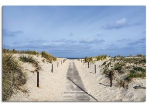 4062144675496 - Wandbild ARTLAND Strandaufgang an Küste der Ostsee Bilder Gr B H 90 cm x 60 cm Leinwandbild Strandbilder Querformat 1 St blau Kunstdrucke als Alubild Leinwandbild Wandaufkleber oder Poster in versch Größen