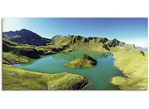 4062144679760 - Wandbild ARTLAND Schrecksee Bayerischen Hochalpen Bilder Gr B H 100 cm x 50 cm Leinwandbild Berge & Alpenbilder Querformat 1 St grün Kunstdrucke als Alubild Leinwandbild Wandaufkleber oder Poster in versch Größen