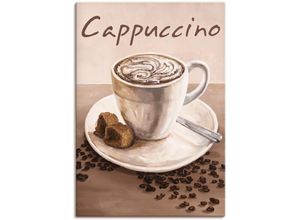 4062144685006 - Wandbild ARTLAND Cappuccino - Kaffee Bilder Gr B H 70 cm x 100 cm Leinwandbild Kaffee Bilder Hochformat 1 St beige (naturfarben) Kunstdrucke als Alubild Leinwandbild Wandaufkleber oder Poster in versch Größen