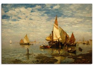 4062144687864 - Wandbild ARTLAND In der Lagune bei Venedig Bilder Gr B H 60 cm x 40 cm Leinwandbild Bilder von Booten & Schiffen Querformat 1 St braun Kunstdrucke als Alubild Leinwandbild Wandaufkleber oder Poster in versch Größen