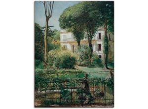 4062144689783 - Wandbild ARTLAND Villa in Paris Bilder Gr B H 60 cm x 80 cm Leinwandbild Gartenbilder Hochformat 1 St grün Kunstdrucke als Alubild Leinwandbild Wandaufkleber oder Poster in versch Größen