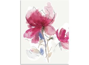 4062144699461 - Wandbild ARTLAND Rosige Blüte I Bilder Gr B H 90 cm x 130 cm Alu-Dibond-Druck Blumenbilder Hochformat 1 St pink Kunstdrucke als Alubild Leinwandbild Wandaufkleber oder Poster in versch Größen