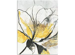 4062144700280 - Wandbild ARTLAND Umrissenes Blumenmuster I gelbe Version Bilder Gr B H 60 cm x 80 cm Alu-Dibond-Druck Blumenbilder Hochformat 1 St gelb Kunstdrucke als Alubild Leinwandbild Wandaufkleber oder Poster in versch Größen