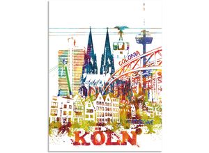 4062144716175 - Wandbild ARTLAND Köln Grafik Bilder Gr B H 90 cm x 120 cm Alu-Dibond-Druck Köln Hochformat 1 St bunt Kunstdrucke als Alubild Leinwandbild Wandaufkleber oder Poster in versch Größen