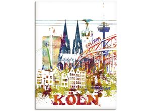 4062144716243 - Wandbild ARTLAND Köln Grafik Bilder Gr B H 60 cm x 80 cm Leinwandbild Köln Hochformat 1 St bunt Kunstdrucke als Alubild Leinwandbild Wandaufkleber oder Poster in versch Größen