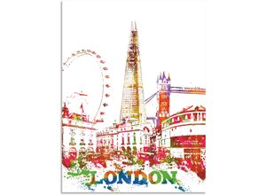 4062144716496 - Wandbild ARTLAND London Grafik Bilder Gr B H 90 cm x 120 cm Alu-Dibond-Druck London Hochformat 1 St bunt Kunstdrucke als Alubild Leinwandbild Wandaufkleber oder Poster in versch Größen