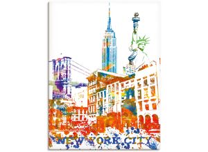 4062144716724 - Wandbild ARTLAND New York City Grafik Bilder Gr B H 60 cm x 80 cm Leinwandbild New York Hochformat 1 St bunt Kunstdrucke als Alubild Leinwandbild Wandaufkleber oder Poster in versch Größen