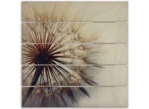 4062144727492 - Holzbild ARTLAND Große Pusteblume Bilder Gr B H T 50 cm x 50 cm x 24 cm Holzbild Blumenbilder quadratisch 1 St blau Holzbilder