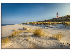 4062144745199 - Wandbild ARTLAND Leuchtturm List-Ost Ellenbogen-Halbinsel Bilder Gr B H 90 cm x 60 cm Leinwandbild Strandbilder Querformat 1 St braun Kunstdrucke als Alubild Leinwandbild Wandaufkleber oder Poster in versch Größen