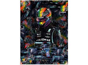 4062144762776 - Wandbild ARTLAND Sir Lewis Hamilton Motorsportlegende Bilder Gr B H 60 cm x 80 cm Alu-Dibond-Druck Bilder von Männern Hochformat 1 St schwarz Kunstdrucke als Alubild Leinwandbild Wandaufkleber oder Poster in versch Größen