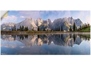 4062144769508 - Wandbild ARTLAND Wilder Kaiser in Tirol Bilder Gr B H 150 cm x 75 cm Wandaufkleber - Vinyl Bilder von Europa Querformat 1 St blau Kunstdrucke als Alubild Leinwandbild Wandaufkleber oder Poster in versch Größen