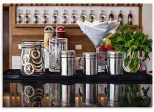 4062144770542 - Wandbild ARTLAND Bartheke Cocktail Mixing Bilder Gr B H 70 cm x 50 cm Leinwandbild Cocktail Querformat 1 St braun Kunstdrucke als Alubild Leinwandbild Wandaufkleber oder Poster in versch Größen