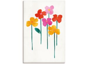 4062144775455 - Wandbild ARTLAND Kleine glückliche Blumen Bilder Gr B H 60 cm x 90 cm Leinwandbild Blumenbilder Hochformat 1 St bunt Kunstdrucke als Alubild Leinwandbild Wandaufkleber oder Poster in versch Größen