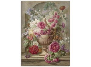 4062144790731 - Wandbild ARTLAND Vase mit Blumen Bilder Gr B H 90 cm x 120 cm Leinwandbild Arrangements Hochformat 1 St pink Kunstdrucke als Alubild Leinwandbild Wandaufkleber oder Poster in versch Größen