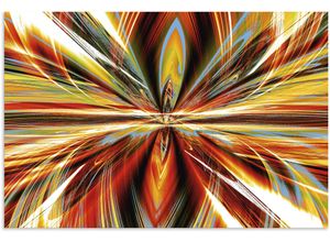 4062144832042 - Wandbild ARTLAND Feuerstelle Bilder Gr B H 90 cm x 60 cm Alu-Dibond-Druck Gegenstandslos Querformat 1 St orange Kunstdrucke als Alubild Leinwandbild Wandaufkleber oder Poster in versch Größen