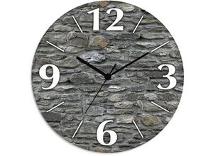 4062144832493 - Wanduhr ARTLAND Schiefermauer Wanduhren Gr B H T 30 cm x 30 cm x 18 cm Funkuhr grau Wanduhren wahlweise mit Quarz- oder Funhuhrwerk lautlos ohne Tickgeräusche