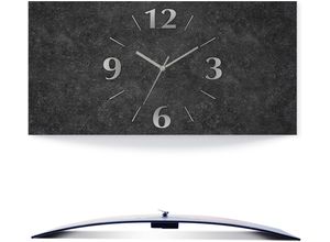 4062144832936 - Wanduhr ARTLAND Granit-Gestein-Anthrazit Wanduhren Gr B H T 60 cm x 30 cm x 03 cm Quarzuhr schwarz Wanduhren analog 60 cm