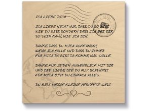 4062144833650 - Holzbild ARTLAND Ich liebe Dich Bilder Gr B H T 15 cm x 15 cm x 21 cm Sprüche & Texte quadratisch 1 St beige (natur) Holzbilder