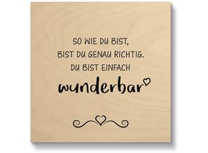 4062144833704 - Holzbild ARTLAND Wunderbar Bilder Gr B H T 15 cm x 15 cm x 21 cm Sprüche & Texte quadratisch 1 St beige (natur) Holzbilder