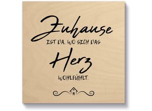 4062144833735 - Holzbild ARTLAND Zuhause III Bilder Gr B H T 15 cm x 15 cm x 21 cm Sprüche & Texte quadratisch 1 St beige (natur) Holzbilder